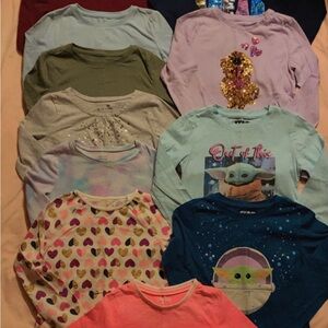 Vibrant Long Sleeve Tees in Mint Pink and Navy